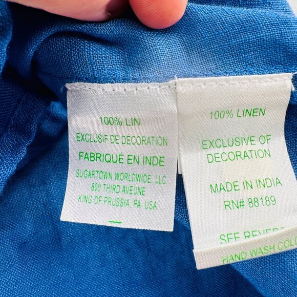 Lilly Pulitzer XS White & Blue Linen Dress With Embroidered Neckline - Picture 3 of 5